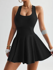 NURO Women's Built-In Shorts Tennis Skort with Side Pockets