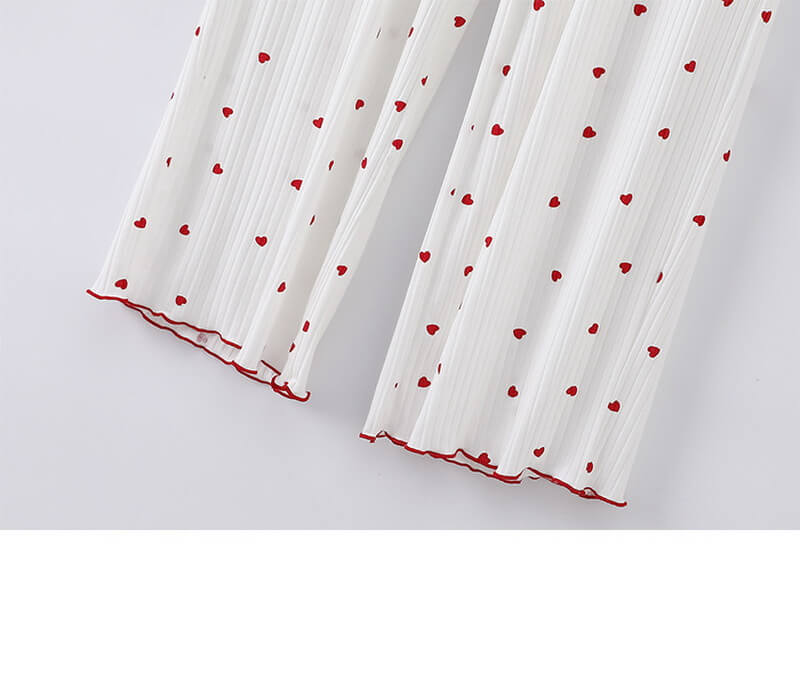 NURO Women's Built-in Bra Heart Print Modal Loungewear Set, Ribbed Sleeveless Top with Long Sleeve Cardigan and Pants, 3-Piece Sleepwear for Spring Summer Fall