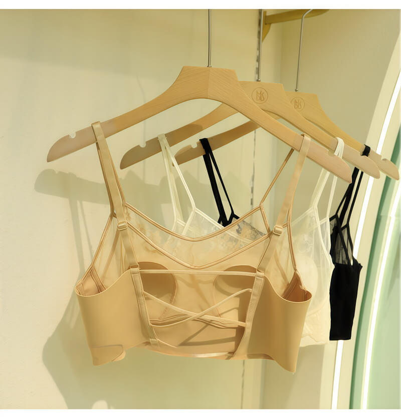 NURO Women's Bunny Ear Seamless Bandeau, Wire-Free Minimizer Bralette