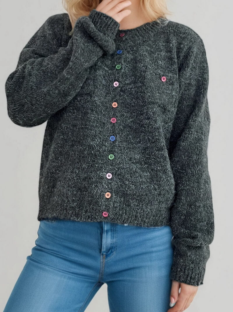 NURO Women's Button Front Cardigan - Long Sleeve Lightweight Knit Sweater, Casual Open Front Cover-Up