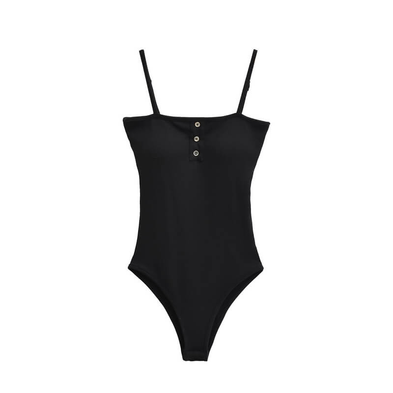 NURO Women's Button Front Jumpsuit, Sleeveless Bodysuit Romper