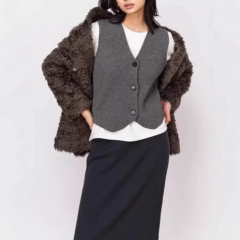 NURO Women's Cardigan Sweater, Long Sleeve V-Neck Open Front Knit Sweater with Three Button Closure