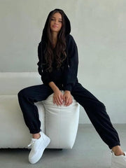 NURO Women's Casual Hoodie and Jogger Set - Two Piece Lounge Outfit