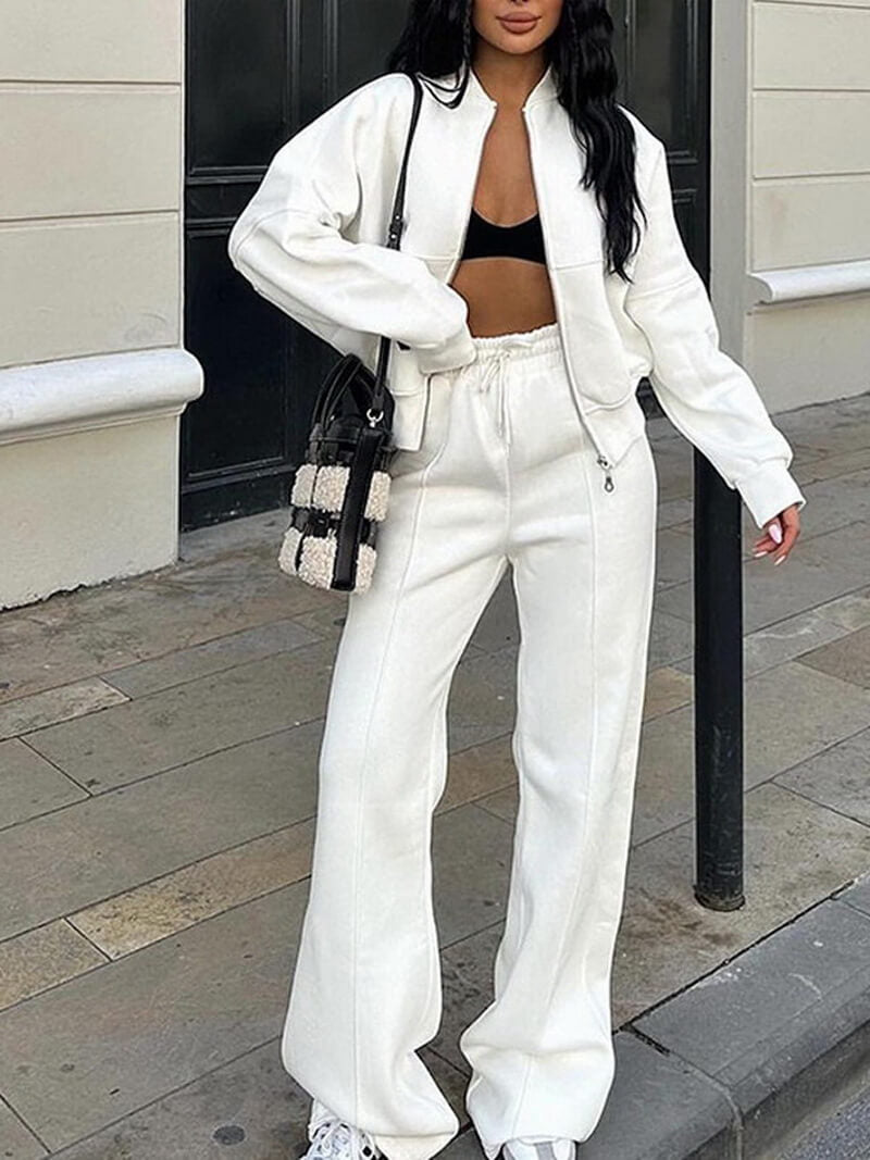 NURO Women's Casual Two Piece Lounge Set - Long Sleeve Top and Jogger Pants