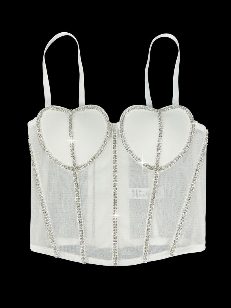 NURO Women's Chain Detail Underwire Bustier Top