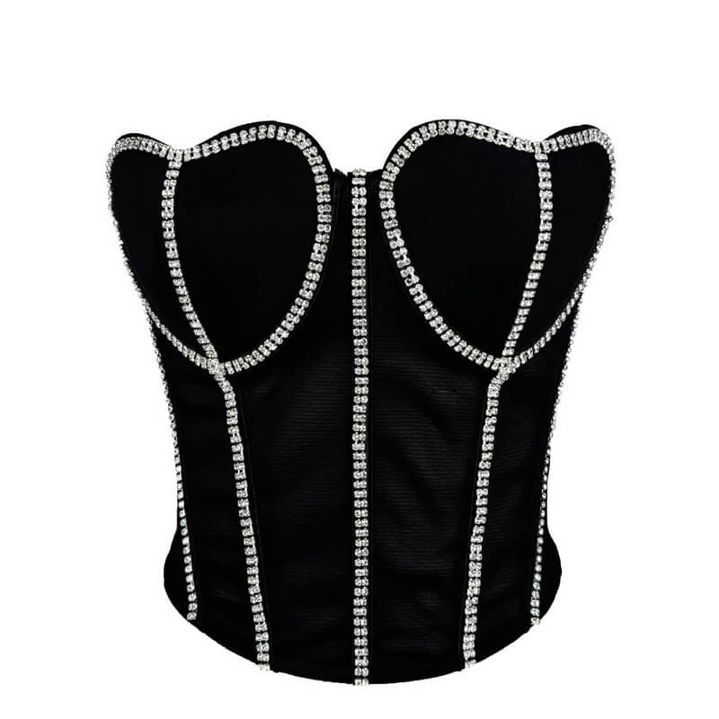 NURO Women's Chain Detail Underwire Bustier Top