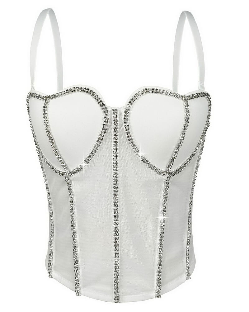 NURO Women's Chain Detail Underwire Bustier Top