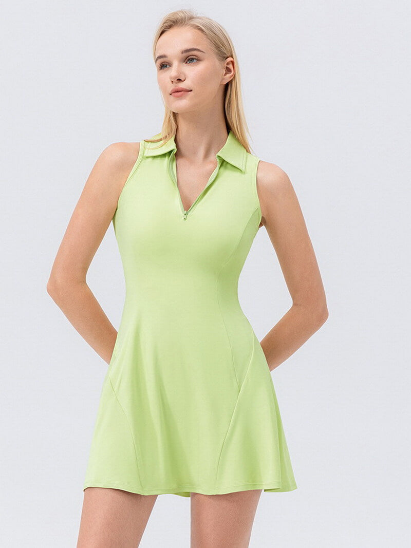 NURO Women's Collared Color Block Tennis Dress