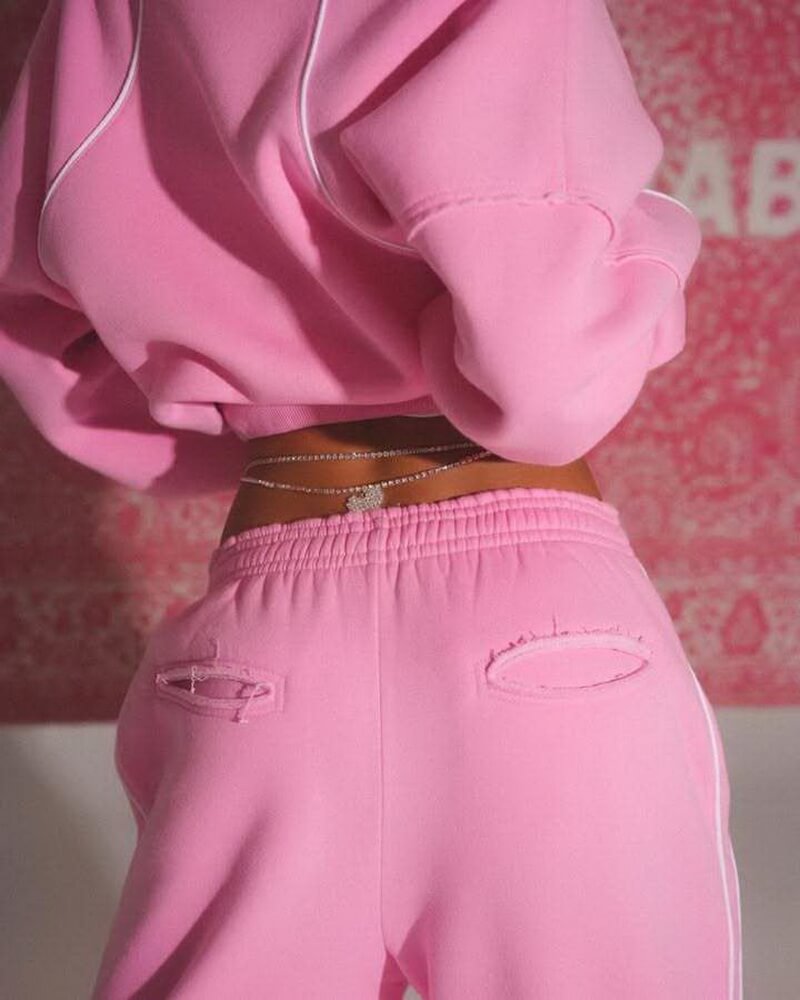 NURO Women's Color-Block Hoodie Zip-Up and Pants Set | Casual Two-Piece Outfit | Loose Fit Pullover & Straight Leg Joggers