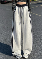 NURO Women's Contrast Stripe High-Waisted Wide Leg Sweatpants