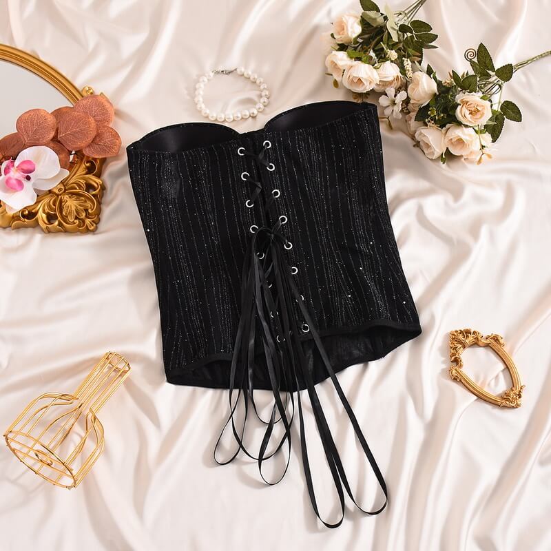 NURO Women's Corset Bustier Top - Backless, Boned, Body Shaper, Waist Trainer