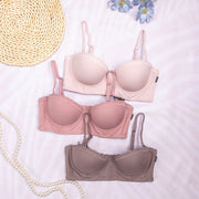 NURO Women's Cotton Blend Underwire Demi Bra, Side-Smoothing Lift and Comfort Support