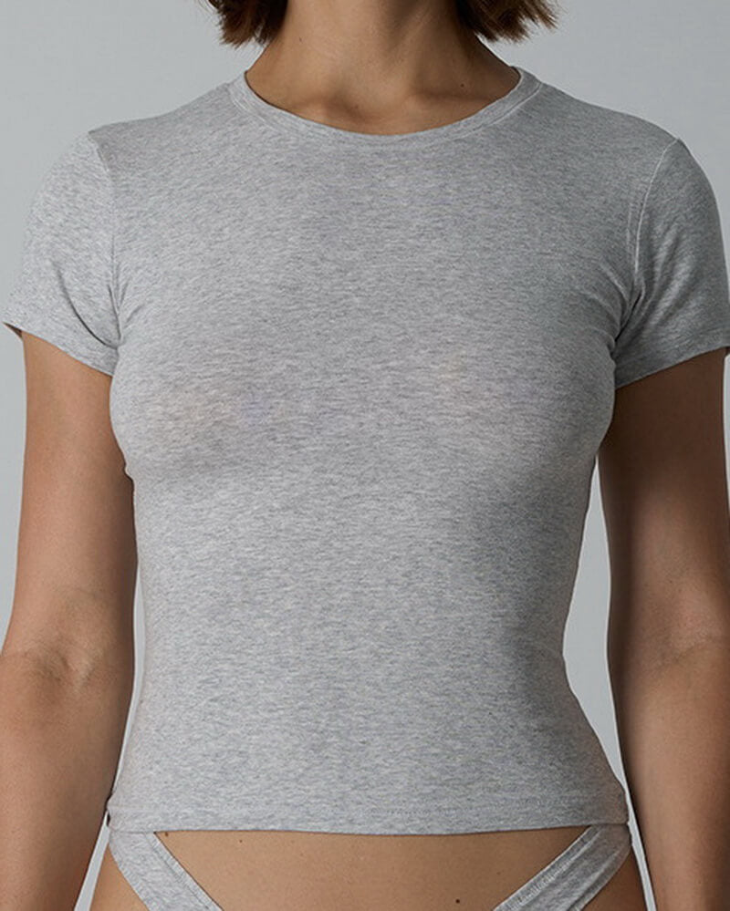 NURO Women's Cotton Jersey Slim-Fit T-Shirt, Short Sleeve Casual Top