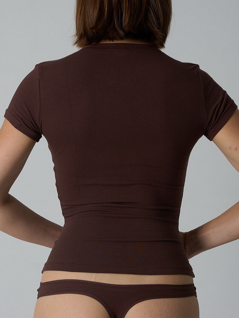 NURO Women's Cotton Jersey Slim-Fit T-Shirt, Short Sleeve Casual Top