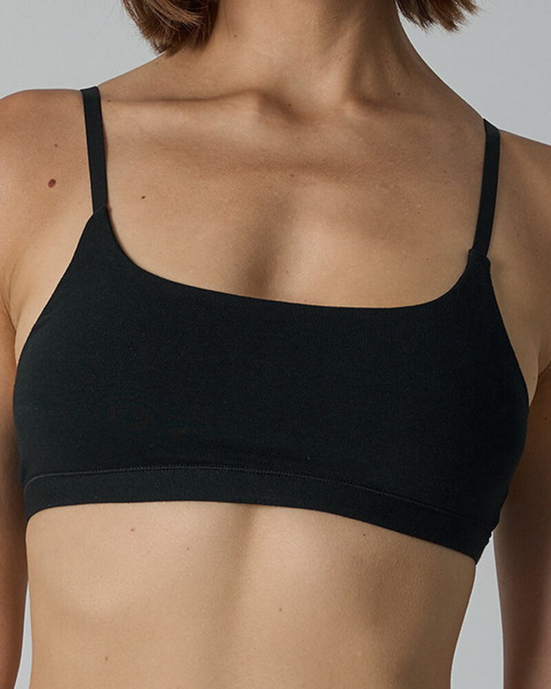 NURO Women's Cotton Scoop Bralette, Seamless Light Support Wire-Free Bra