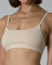 NURO Women's Cotton Scoop Bralette, Seamless Light Support Wire-Free Bra