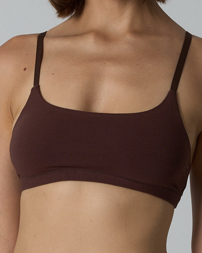 NURO Women's Cotton Scoop Bralette, Seamless Light Support Wire-Free Bra