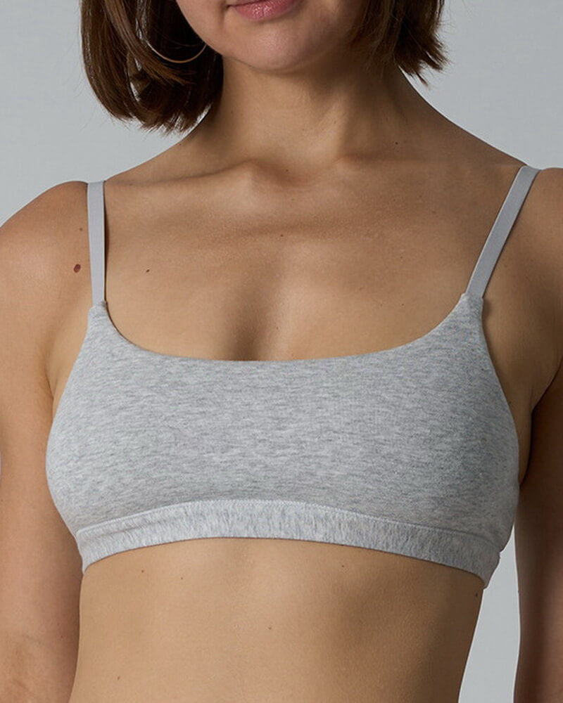 NURO Women's Cotton Scoop Bralette, Seamless Light Support Wire-Free Bra