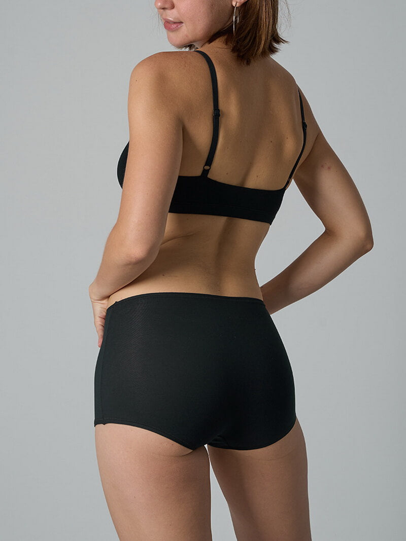 NURO Women's Cotton Sports Bra and Shorts Set, Breathable Wire-Free Bralette with Boy Shorts