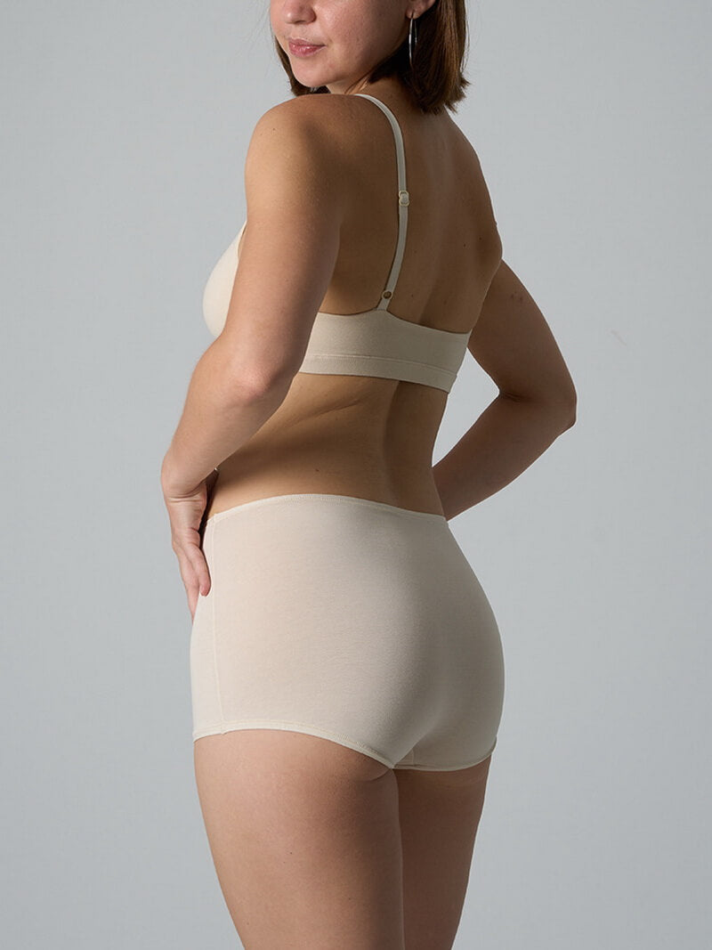 NURO Women's Cotton Sports Bra and Shorts Set, Breathable Wire-Free Bralette with Boy Shorts