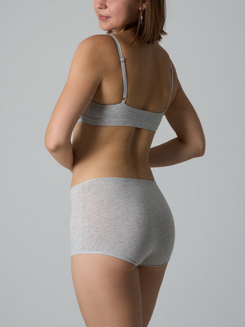 NURO Women's Cotton Sports Bra and Shorts Set, Breathable Wire-Free Bralette with Boy Shorts