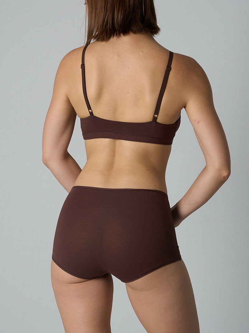 NURO Women's Cotton Sports Bra and Shorts Set, Breathable Wire-Free Bralette with Boy Shorts