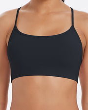 NURO Women's Crisscross Back Wireless Sports Bra, Medium Support Workout Bralette for Yoga and Running