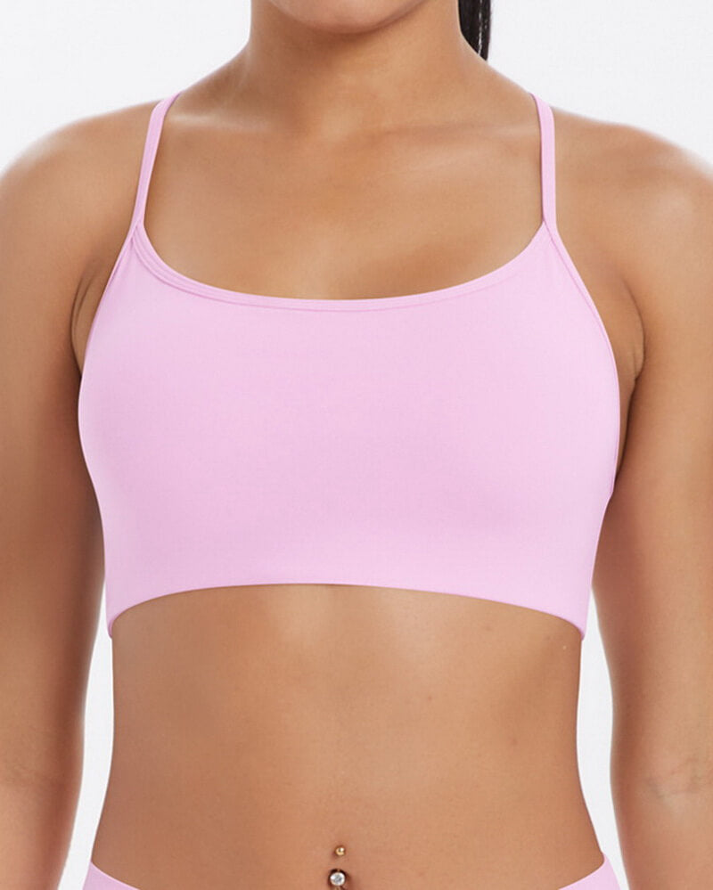 NURO Women's Crisscross Back Wireless Sports Bra, Medium Support Workout Bralette for Yoga and Running