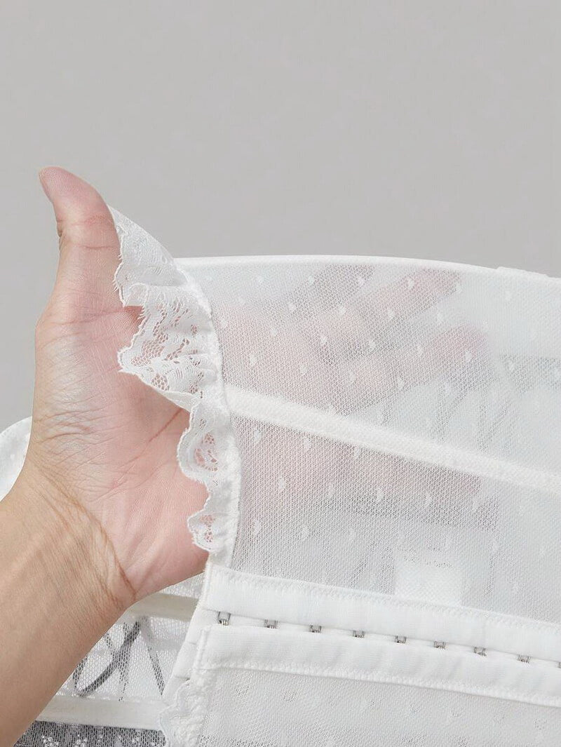 NURO Women's Cross Back Lace Up Bustier Crop Top