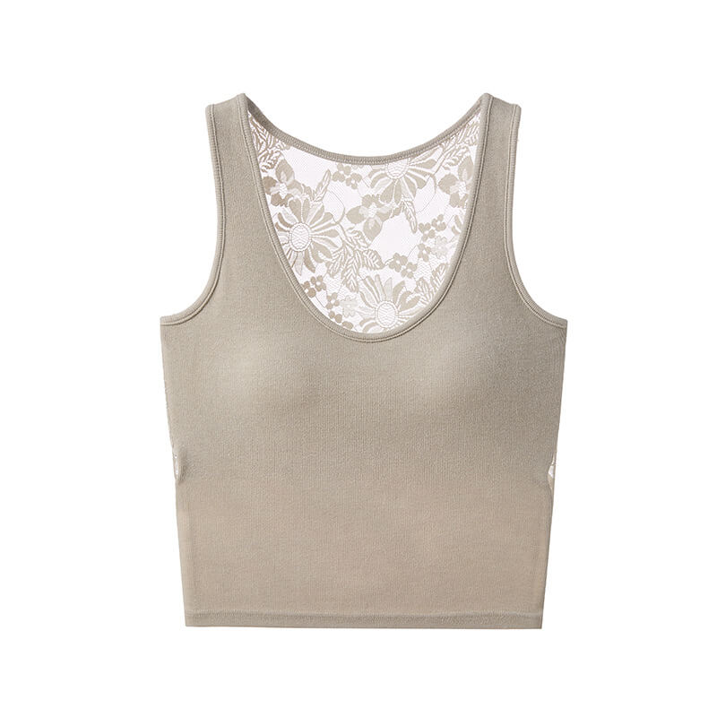 NURO Women's Cutout Lace Cami Top, Slinky Racerback Bralette