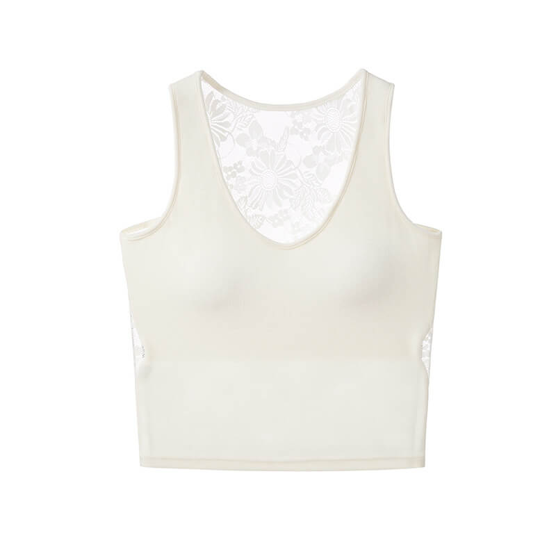 NURO Women's Cutout Lace Cami Top, Slinky Racerback Bralette