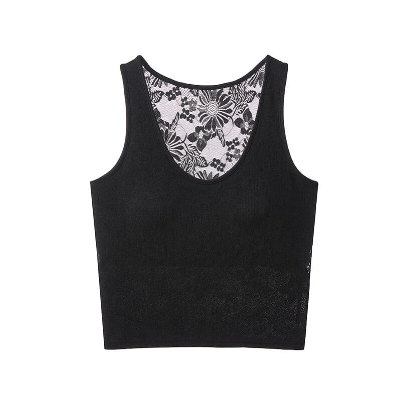 NURO Women's Cutout Lace Cami Top, Slinky Racerback Bralette