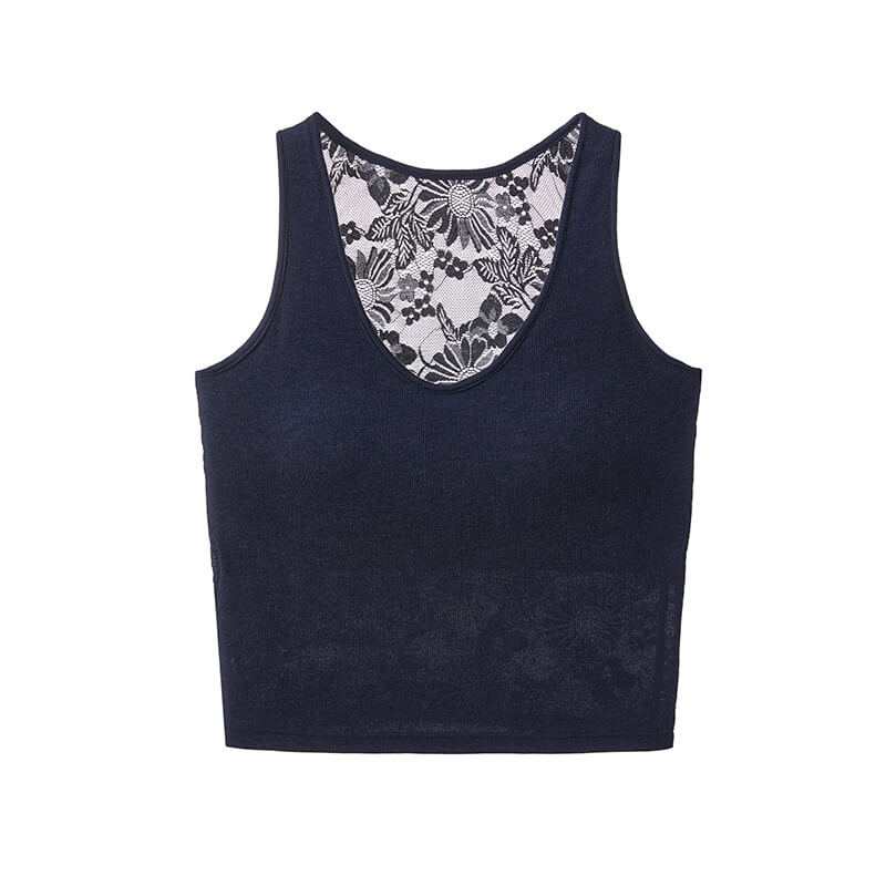 NURO Women's Cutout Lace Cami Top, Slinky Racerback Bralette