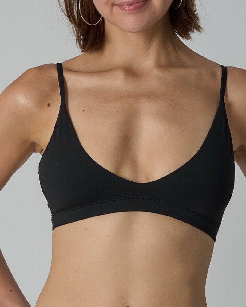 NURO Women's Deep V Triangle Bralette, Wire-Free Thin Cup Sports Bra