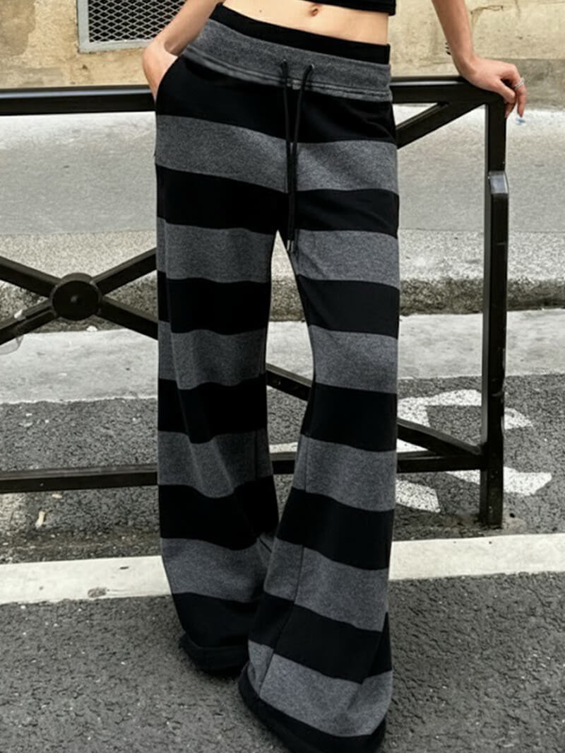 NURO Women's Embroidered Straight Leg Pants | Low Waist Casual Trousers with Patchwork Detail