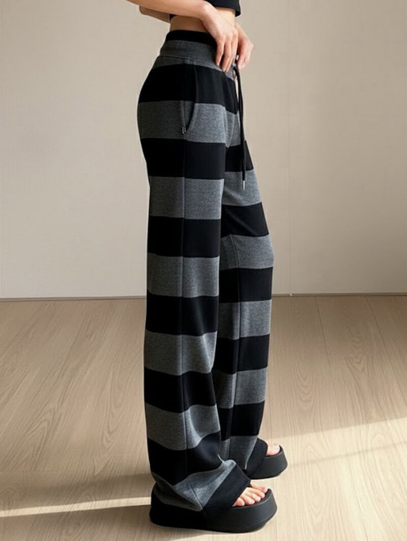 NURO Women's Embroidered Straight Leg Pants | Low Waist Casual Trousers with Patchwork Detail