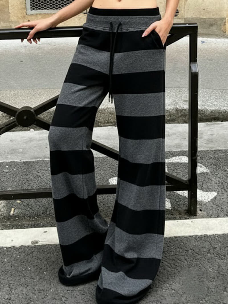 NURO Women's Embroidered Straight Leg Pants | Low Waist Casual Trousers with Patchwork Detail