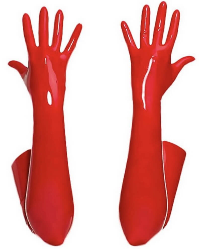 NURO Women's Faux Leather Glossy Long Gloves Evening Wear Accessory