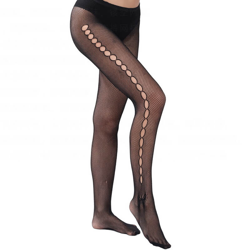 NURO Women's Fishnet Pantyhose with Lace Trim