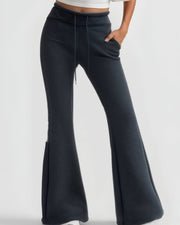 NURO Women's Flare Leg Fleece Pants – High Waist Bootcut Trousers with Drawstring