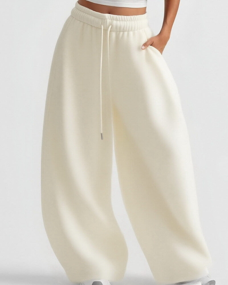 NURO Women's Flared Cargo Pants – High Waist Wide Leg Sweatpants with Drawstring