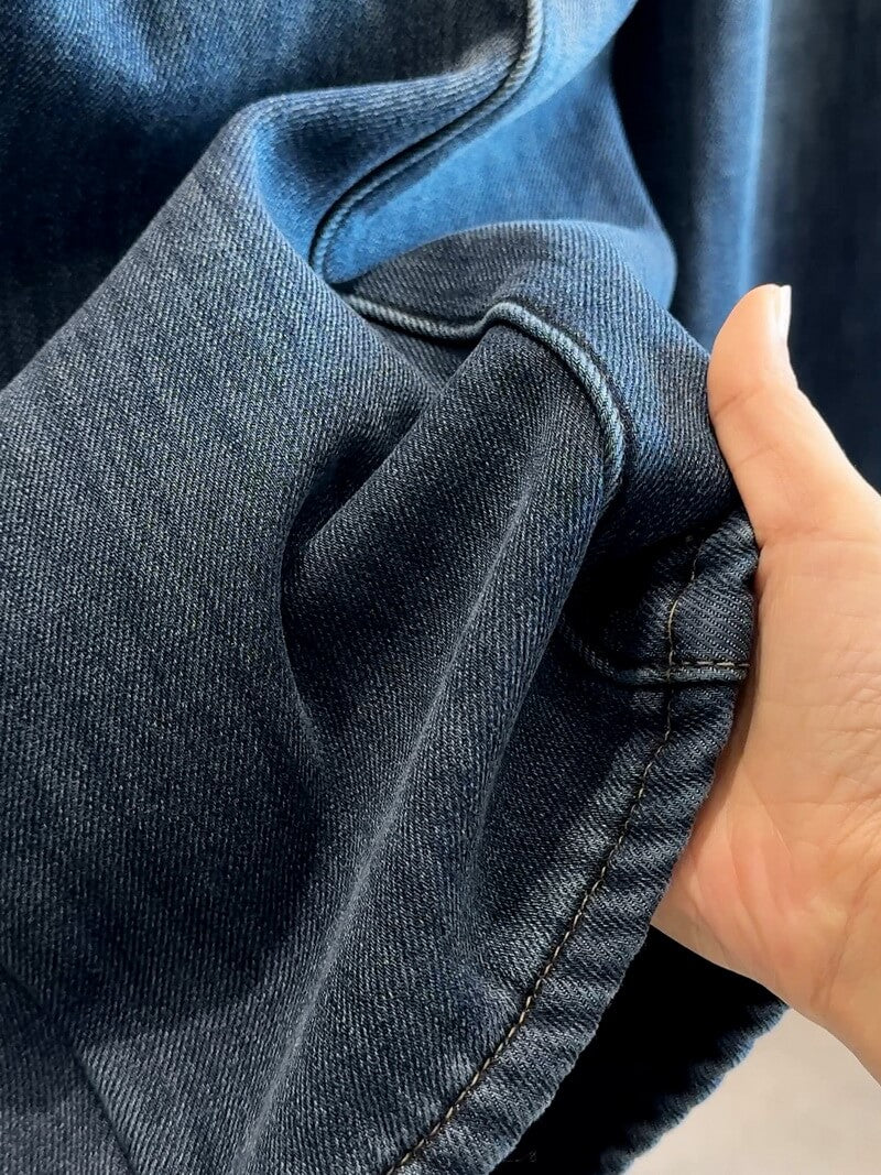 NURO Women's Flared Wide Leg Jeans – High Waist Retro Denim Pants with Fleece Lining