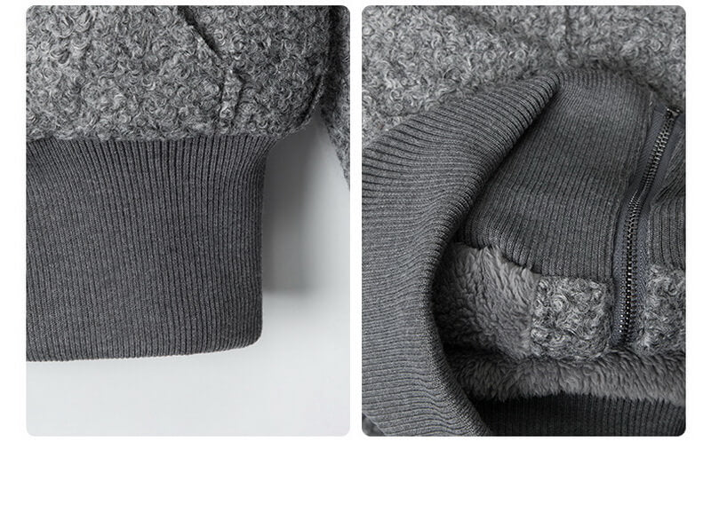 NURO Women's Fleece Lined Hooded Short Jacket with Fur Collar, Zip-Up Winter Coat for Streetwear