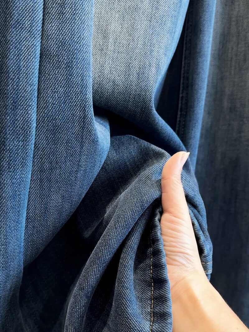 NURO Women's Fleece Lined Wide Leg Jeans – High Waist Flowy Straight Leg Pants