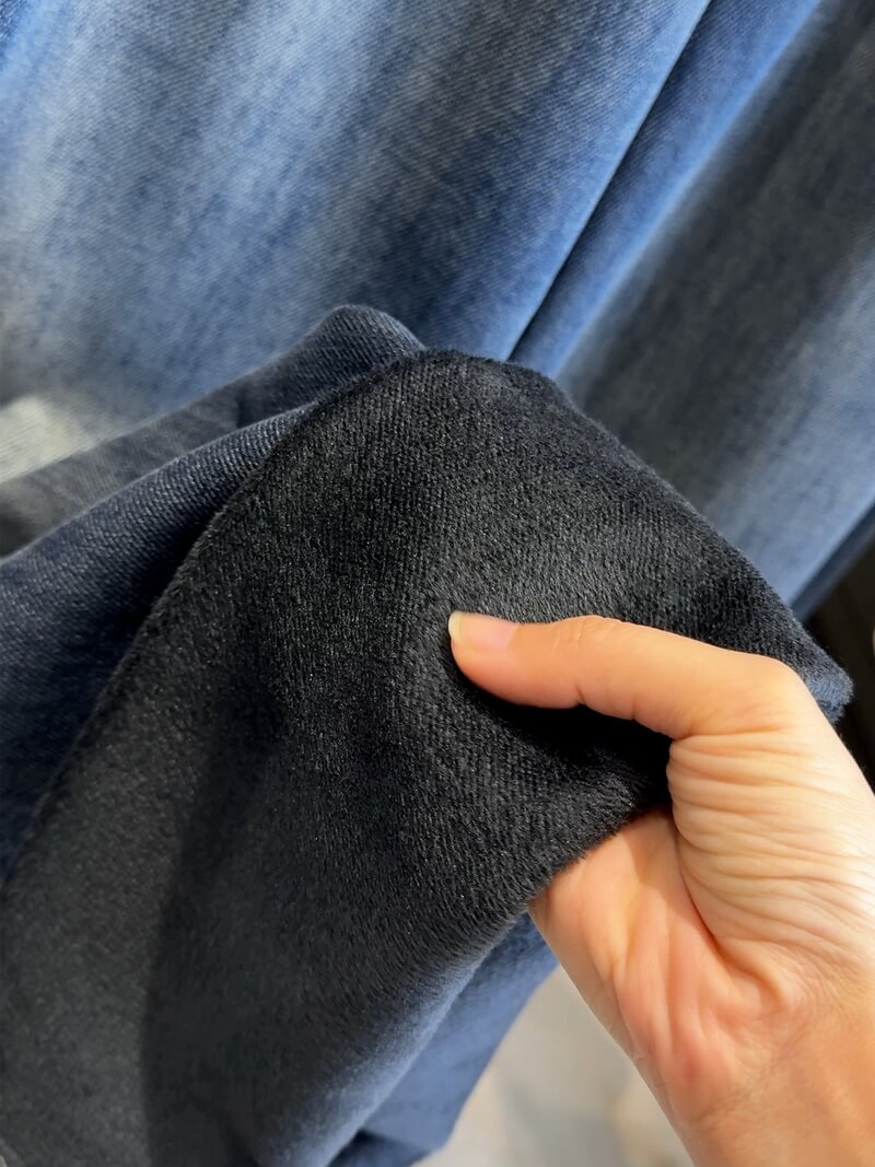 NURO Women's Fleece Lined Wide Leg Jeans – High Waist Flowy Straight Leg Pants