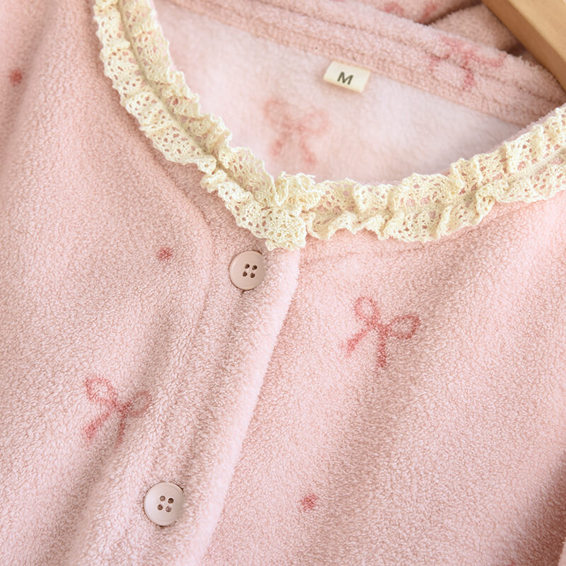 NURO Women's Fleece Loungewear Set, Ultra Soft Sherpa Sleepwear, Long Sleeve Thick Pajamas for Winter and Fall, Cozy Home Wear with Outdoor Style