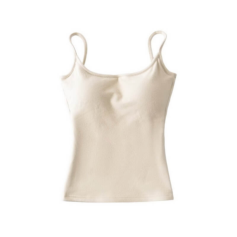 NURO Women's Flocked Crop Cami, Seamless Built-in Bra Sleeveless Top