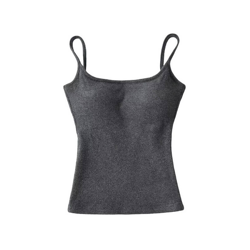 NURO Women's Flocked Crop Cami, Seamless Built-in Bra Sleeveless Top