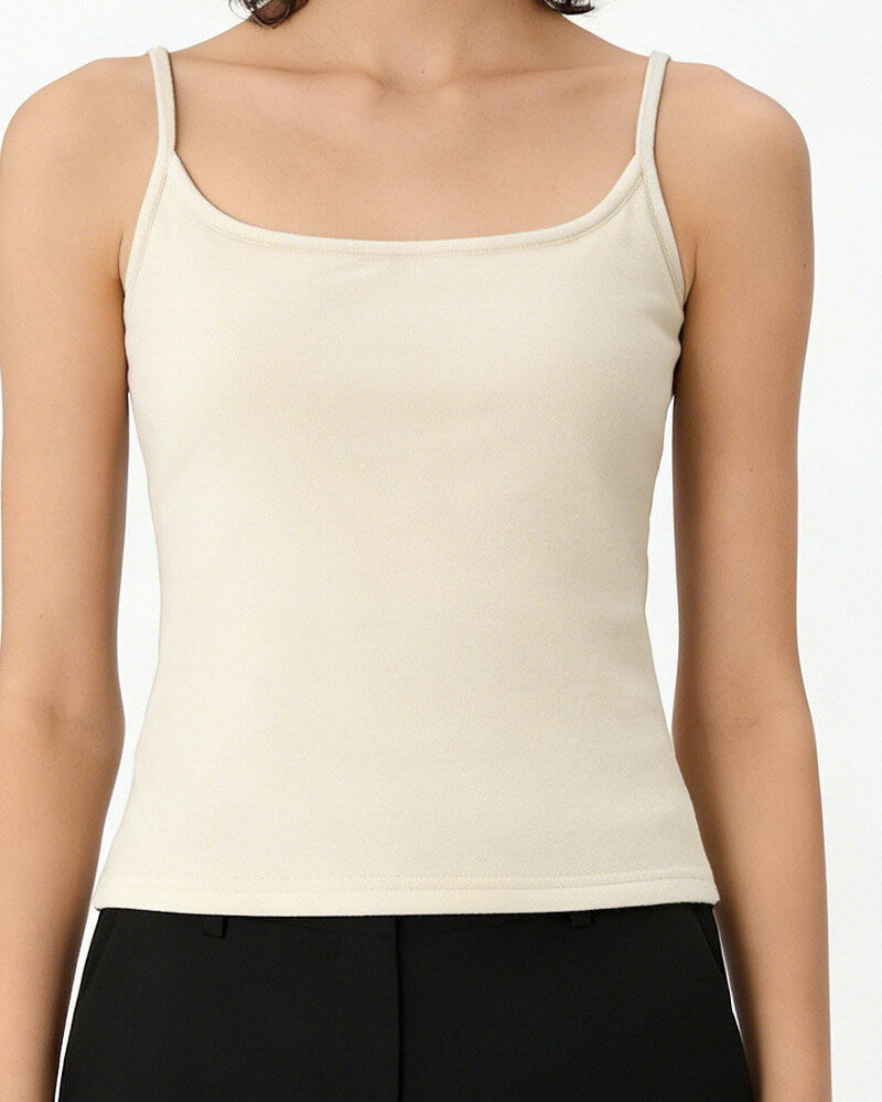 NURO Women's Flocked Crop Cami, Seamless Built-in Bra Sleeveless Top