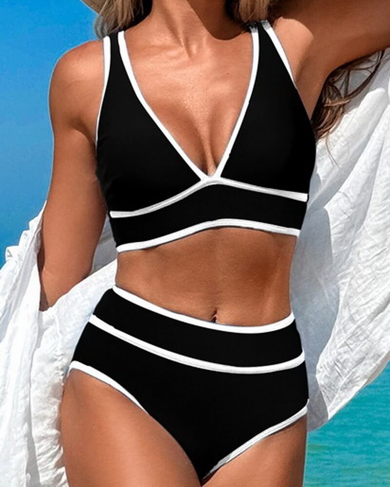 NURO Women's Floral Print Bikini Set with Padded Top